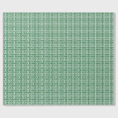 Bosgroen en wit Grieks sleutelpatroon Cadeaupapier (Vlak)