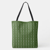 Bosgroen en wit kruispatroon tote bag (Achterkant)