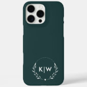 Bosgroen en Wit | Modern Monogram Initiaal Case-Mate iPhone Case (Achterkant)