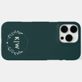 Bosgroen en Wit | Modern Monogram Initiaal Case-Mate iPhone Case (Achterkant (horizontaal))
