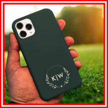 Bosgroen en Wit | Modern Monogram Initiaal
