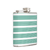 Bosgroen en wit vijf streepjespatroon heupfles (Rechts)