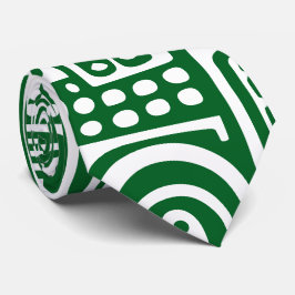 bosgroen en witte krabbels van 7 stropdas