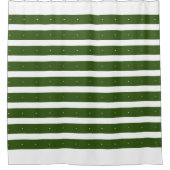 Bosgroen en witte strepen douchegordijn (Voorkant)