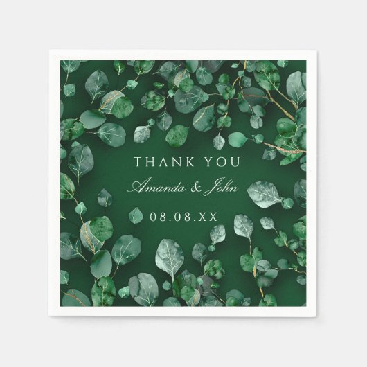 Bosgroen Eucaliptus Rustiek bruiloft evenement Servet (Voorkant)