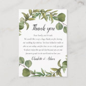 Bosgroen Eucalyptus Huwelijk Bedankt Plaatskaartje (Voorkant)