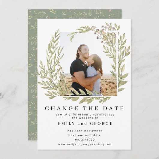 Bosgroen Foto Wijzigingsdatum Kaart (Voorkant / Achterkant)