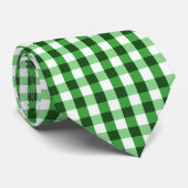 Bosgroen geruit patroon stropdas (Opgerold)
