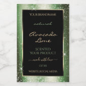 Bosgroen glans glitter lijst productlabel voedselcontainer etiket (Enkel label)