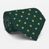 Bosgroen & Goud Stippenpatroon Stropdas (Opgerold)