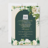 Bosgroen Goud Witte Rozen Winter Huwelijk Kaart (Achterkant)