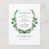 Bosgroen. Groene botanische Save the Date Briefkaart (Voorkant)