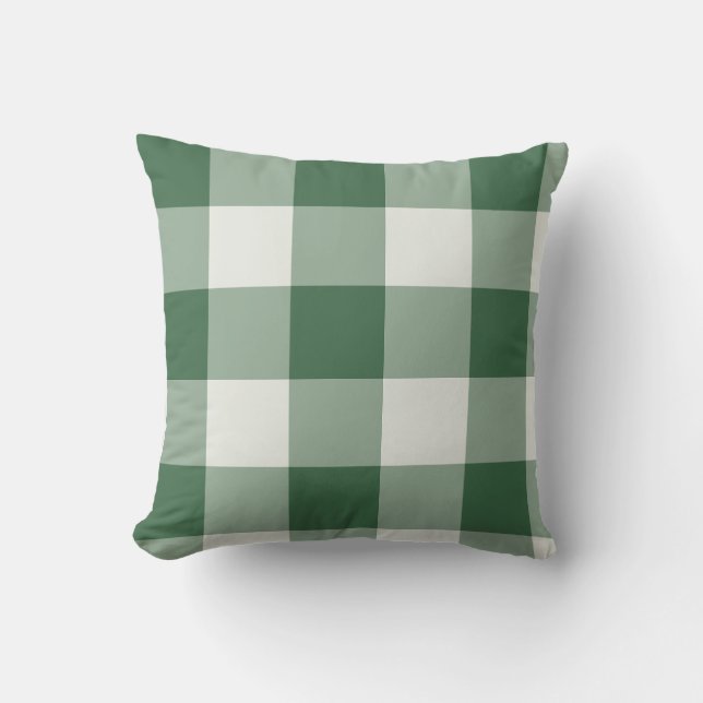 Bosgroen grote Buffalo geruite Gingham Kussen (Voorkant)