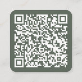 Bosgroen hallo | QR-code Social Media Vierkante Visitekaartje (Achterkant)