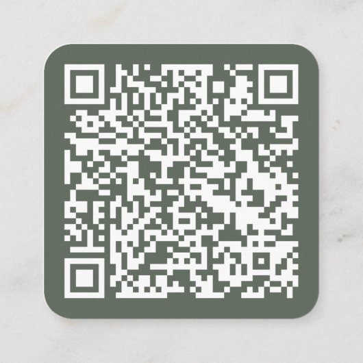 Bosgroen hallo | QR-code Social Media Vierkante Visitekaartje (Achterkant)