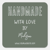 Bosgroen | Handgemaakt met liefde vierkante Sticke Vierkante Sticker (Voorkant)