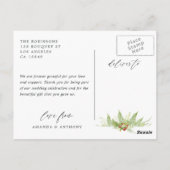 Bosgroen Huwelijksfoto Bedankt Briefkaart (Achterkant)