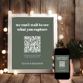 Bosgroen | Huwelijksfoto Delen QR Code Sign Poster