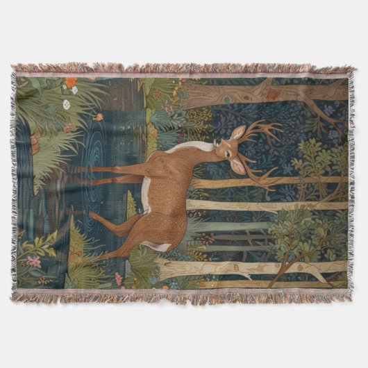 Bosgroen illustratie met rustieke boho deken (Voorkant)