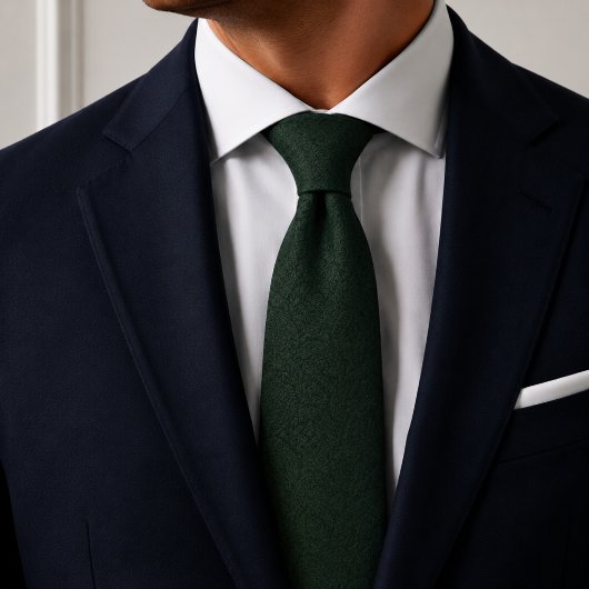 Bosgroen Jacquardpatroon Stropdas