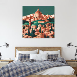 Bosgroen & Koper Italië AI-kunst Canvas Afdruk
