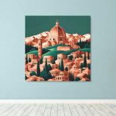 Bosgroen & Koper Italië AI-kunst Canvas Afdruk (Insitu (Houten vloer))