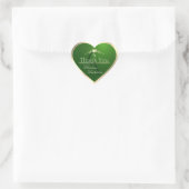 Bosgroen met gouden frame monogram bedankt hart sticker (Tas)