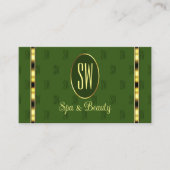 Bosgroen met Monogram  Letterenpatroon Visitekaartje (Voorkant)