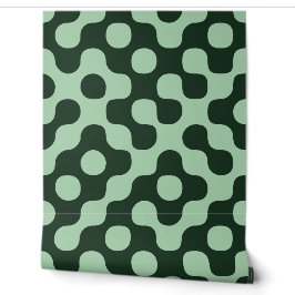 Bosgroen Mid Century Modern Stippen Behang