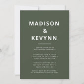 Bosgroen | Minimalistisch Scandi Modern Wedding Kaart (Voorkant)