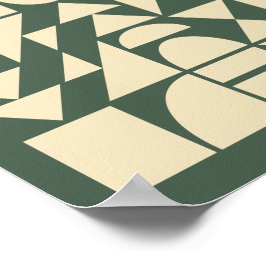 Bosgroen | Moderne geometrische vormen Kunst Poster (Hoek)