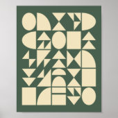 Bosgroen | Moderne geometrische vormen Kunst Poster (Voorkant)