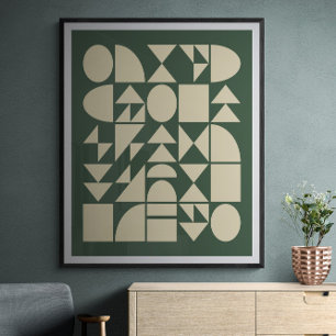 Bosgroen   Moderne geometrische vormen Kunst Poster