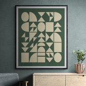 Bosgroen | Moderne geometrische vormen Kunst Poster