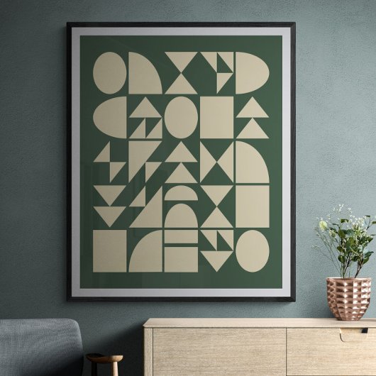 Bosgroen | Moderne geometrische vormen Kunst Poster
