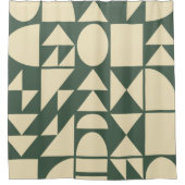 Bosgroen | Moderne geometrische vormgeving Douchegordijn (Voorkant)