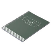 Bosgroen Moderne Patroon Script Naam Notitieboek (Linkerzijde)