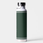 Bosgroen moderne script aangepaste naam rand chic waterfles (Rechts)