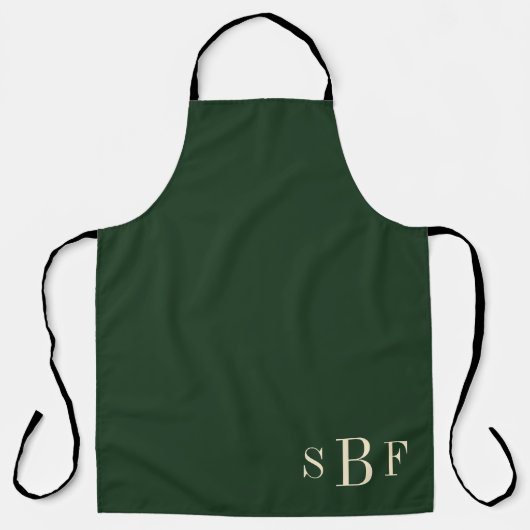 Bosgroen Monogram Kookschort Schort (Voorkant)