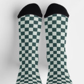 Bosgroen mos dambordpatroon sokken (Top)