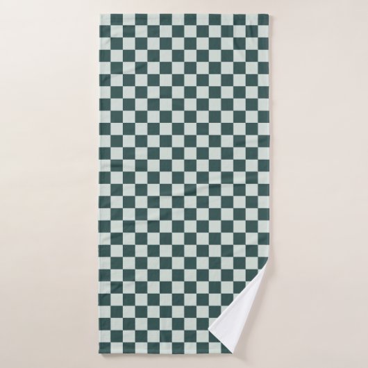 Bosgroen mos schaakbordpatroon bad handdoek (Badhanddoek)