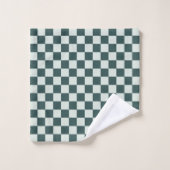 Bosgroen mos schaakbordpatroon bad handdoek (Wasdoekje)