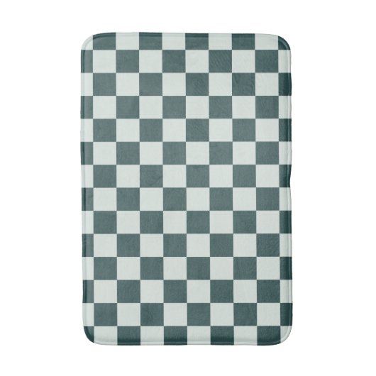 Bosgroen mos schaakbordpatroon badmat (Voorkant Verticaal)