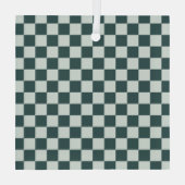 Bosgroen mos schaakbordpatroon glas ornament (Achterkant)