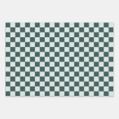 Bosgroen mos schaakbordpatroon inpakpapier vel (Voorkant 3)