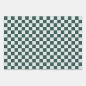 Bosgroen mos schaakbordpatroon inpakpapier vel (Voorkant)