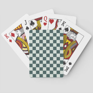 Bosgroen mos schaakbordpatroon pokerkaarten