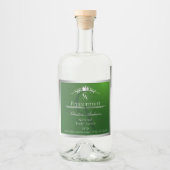 Bosgroen Productlabel Zilveren Frame Monogram Likeurfles Etiket (Voorkant)