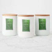 Bosgroen productlabel zilveren frame monogram voedselcontainer etiket (Flessen)