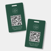 Bosgroen QR-code Aangepast bedrijfslogo Badge (Voor- en achterkant)
